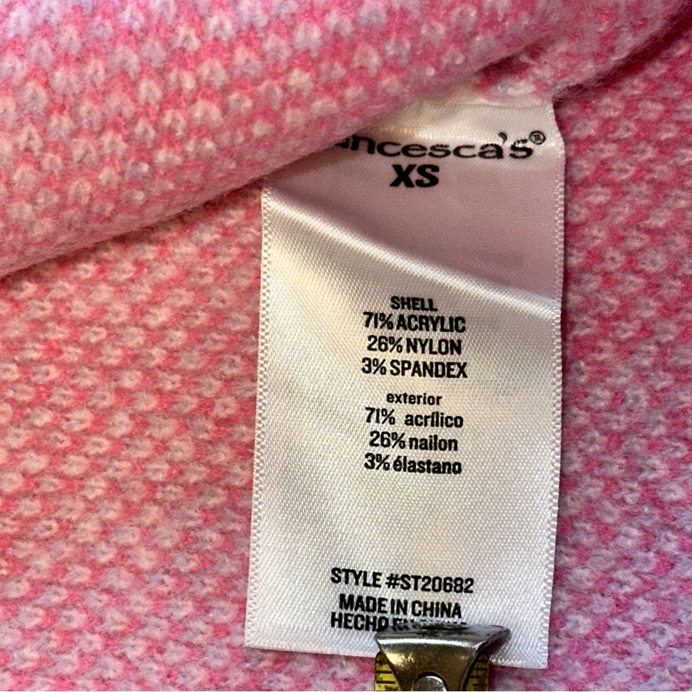 NWT Pink and Purple Plaid Women's Sweater mi ami for francesca’s boutique - Picture 6 of 9